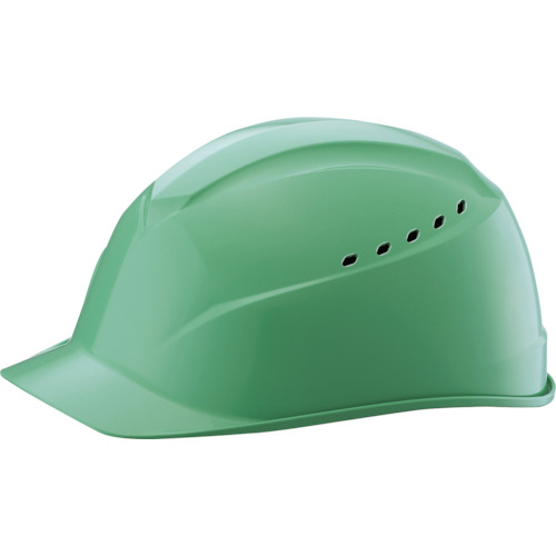 【TRUSCO】タニザワ　エアライトＳ搭載ヘルメット（アメリカンタイプ・溝付・通気孔付）　帽体色：グリーン